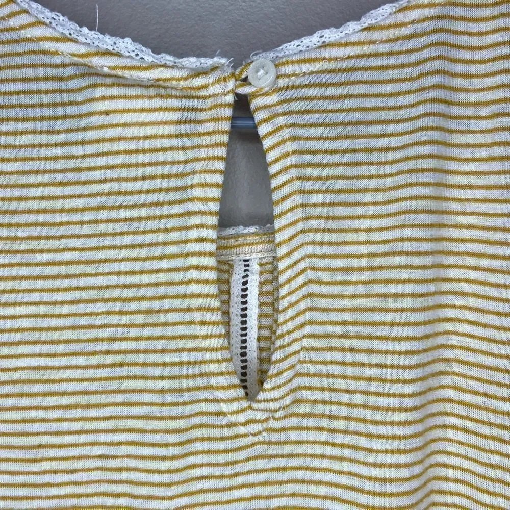 Anthropologie | Akemi & Kin Yellow/White Striped Flowy Tank Top Size Medium - Picture 7 of 8